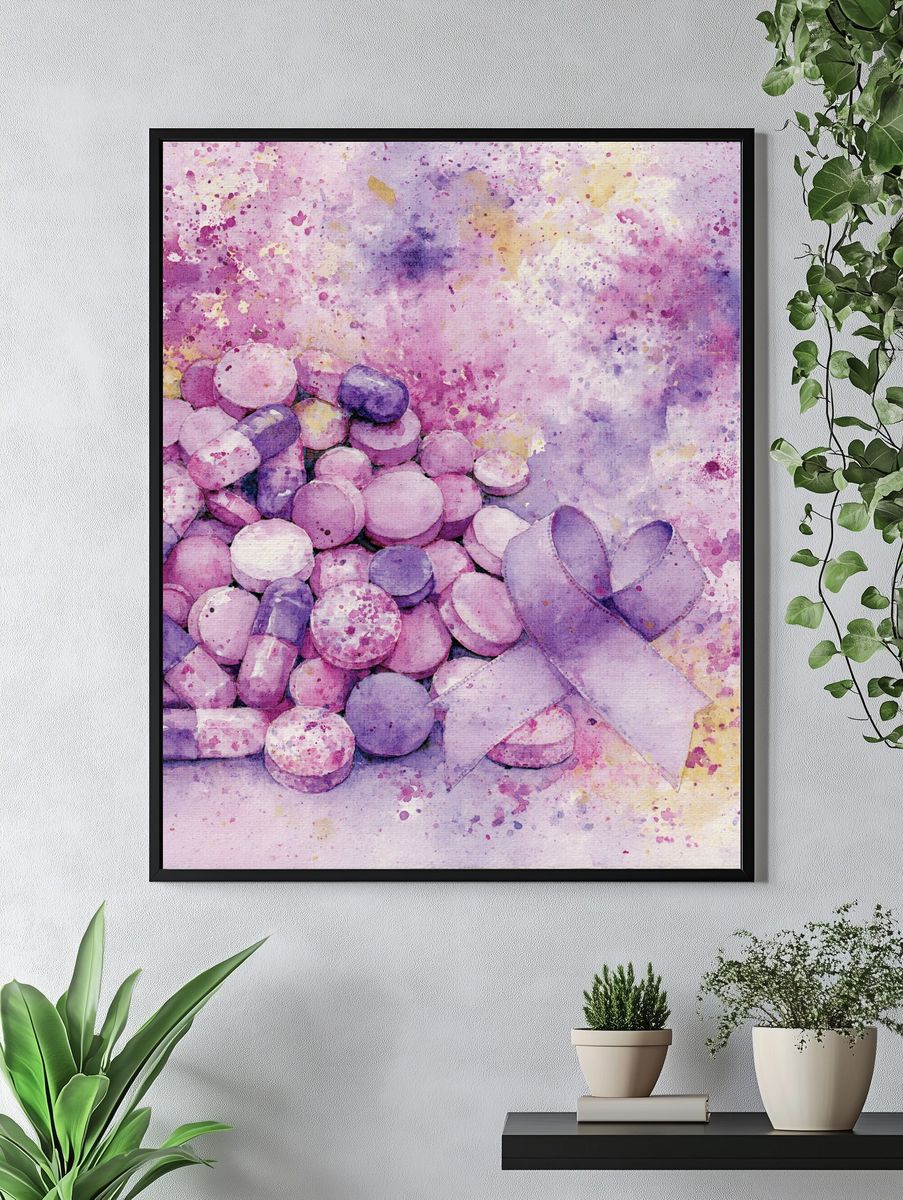 Pastel Pills Watercolor Poster. — room view 4