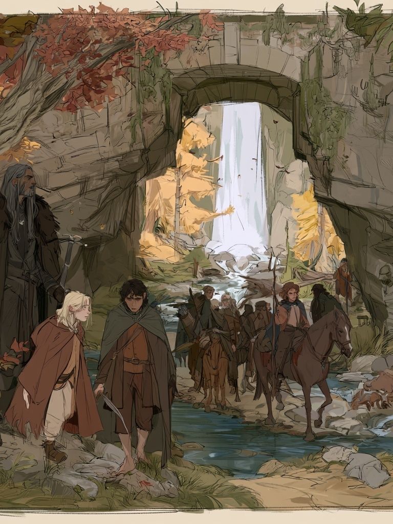 Fantasy Travelers Waterfall Print. poster detail