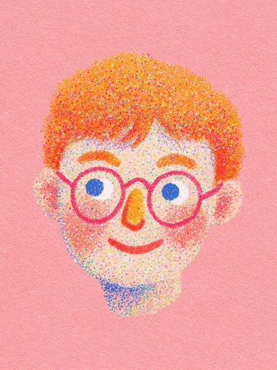 Playful Face Illustration Poster. poster