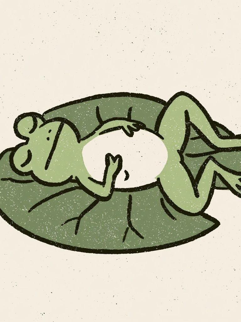 Sleeping Frog Illustration Poster. poster — illustration art