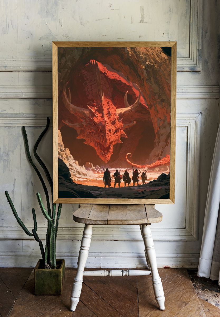 Dragon Cavern Fantasy Poster. — room view 1