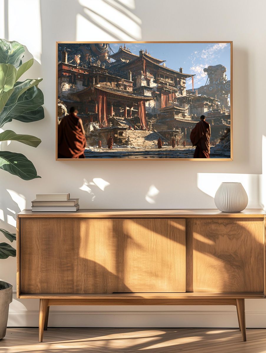 Futurist Monastery Temple Poster. — room view 3