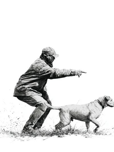 Hunter and Dog Sketch Poster. poster