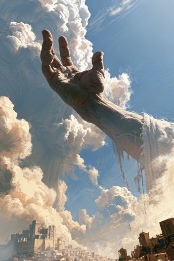 Colossal Hand in the Sky Illustration Poster. poster — illustration art