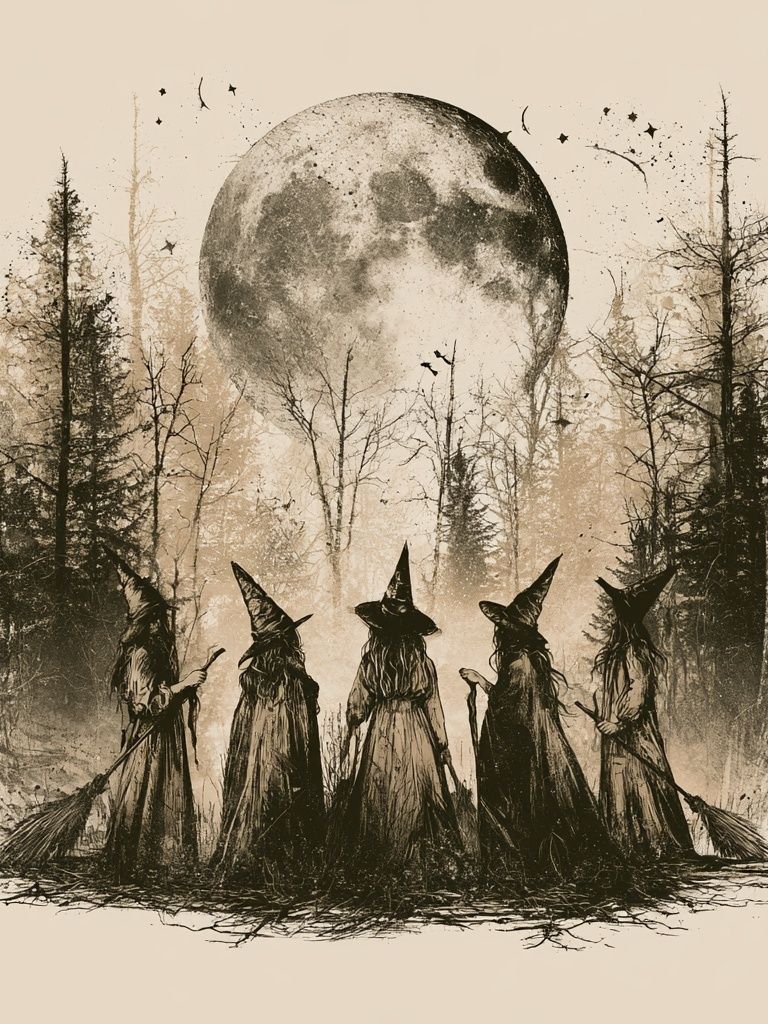 Witch Moon Forest Illustration Poster. poster — illustration art