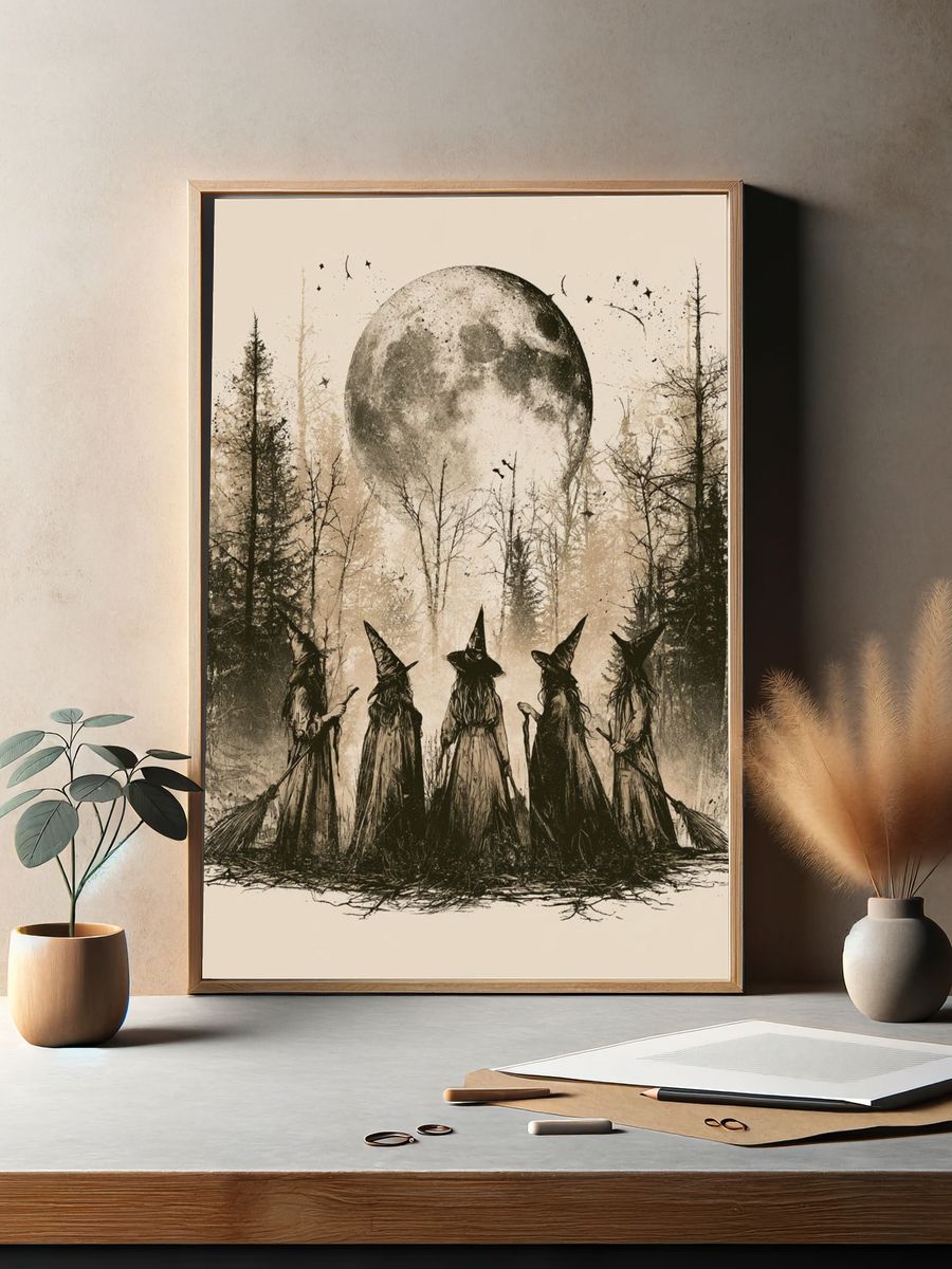 Witch Moon Forest Illustration Poster. — room view 2