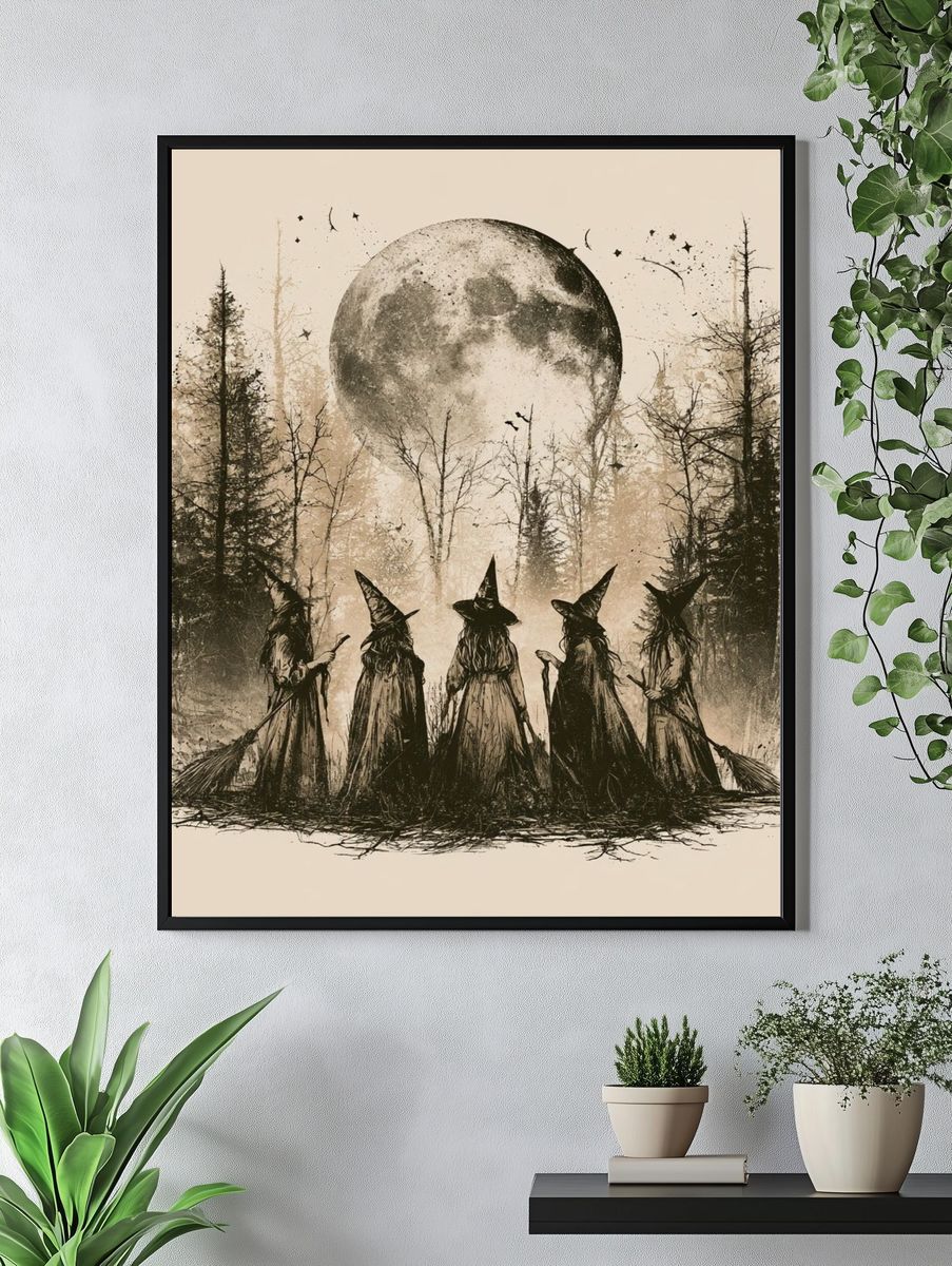 Witch Moon Forest Illustration Poster. — room view 4
