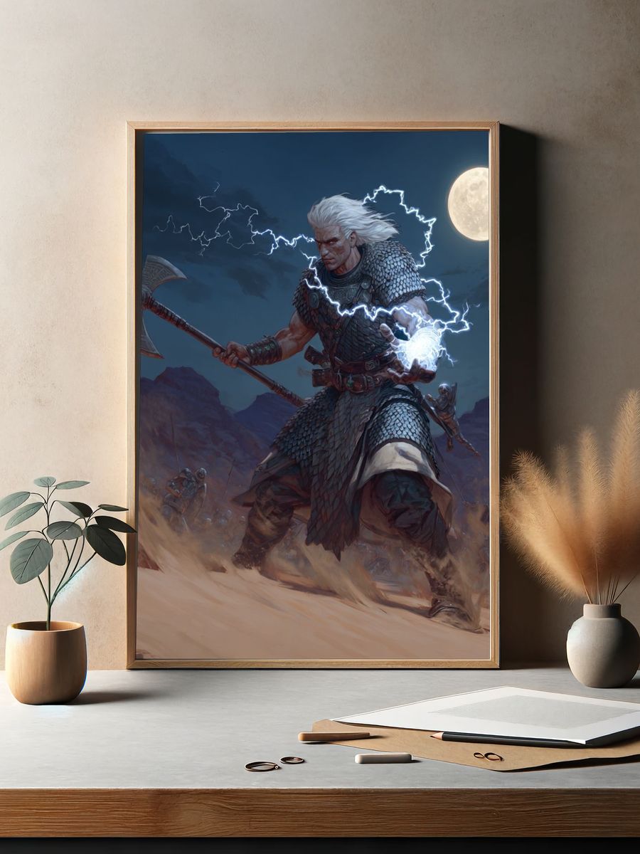 Storm Warrior Fantasy Print. — room view 2