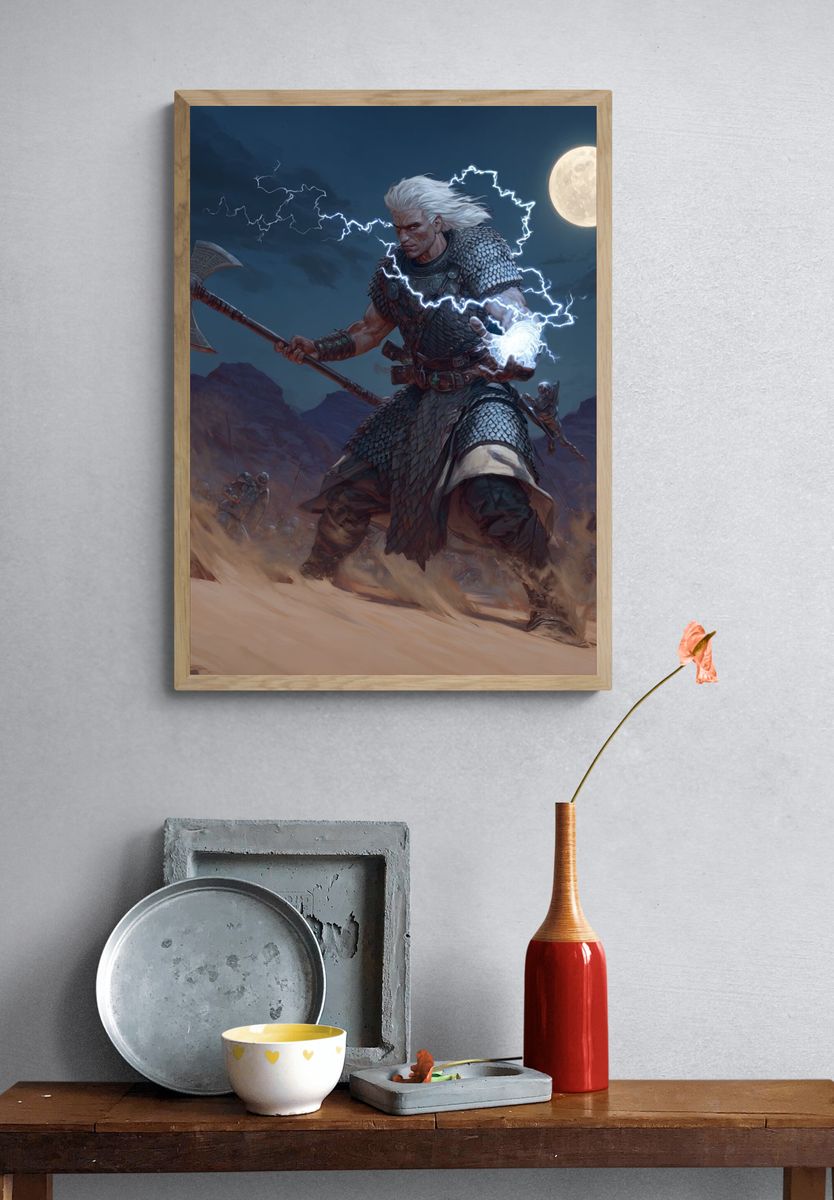 Storm Warrior Fantasy Print. — room view 3