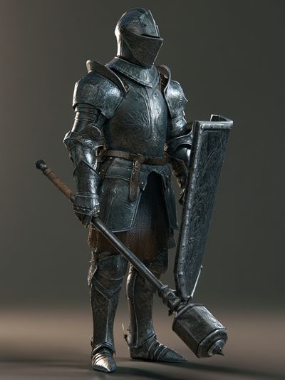 Armored Knight Fantasy Illustration Poster.