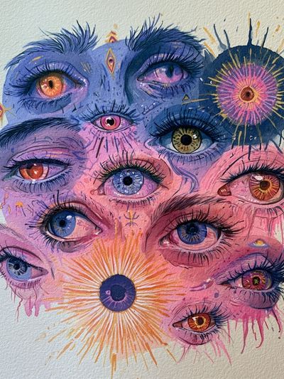 Surreal Eyes Collage Print. poster