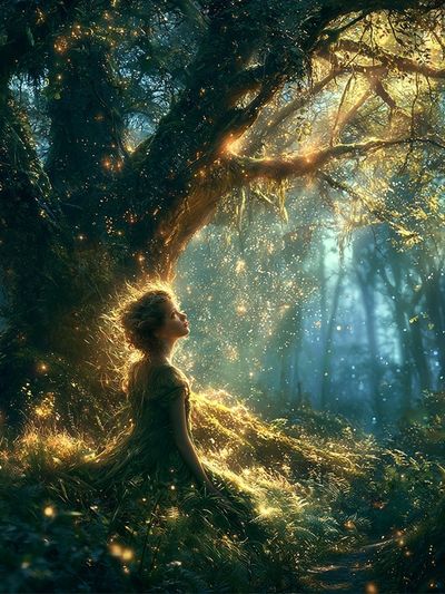 Enchanted Forest Girl Illustration Poster. poster