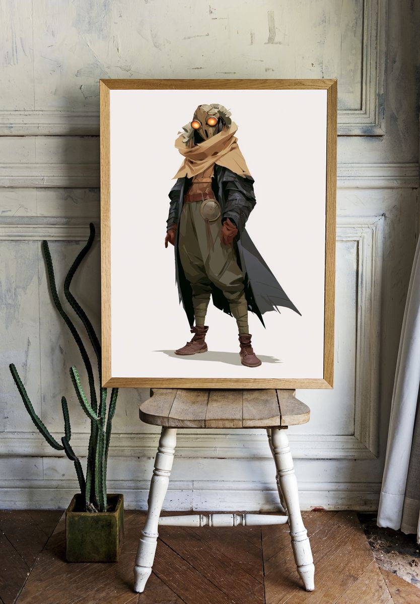 Desert Scavenger Character Illustration Poster. — room view 1