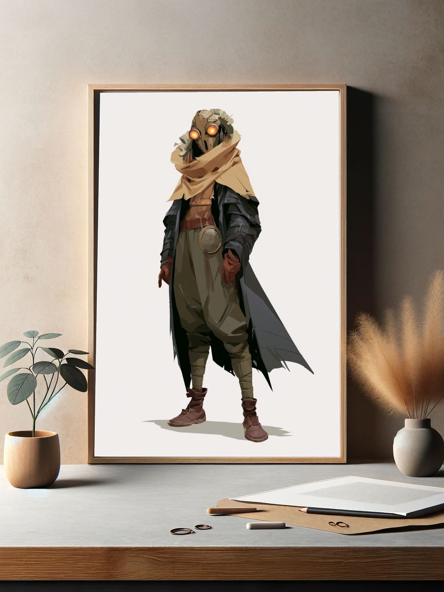 Desert Scavenger Character Illustration Poster. — room view 2