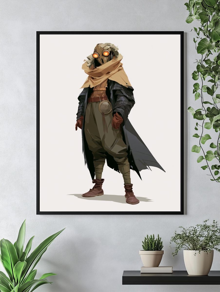 Desert Scavenger Character Illustration Poster. — room view 4