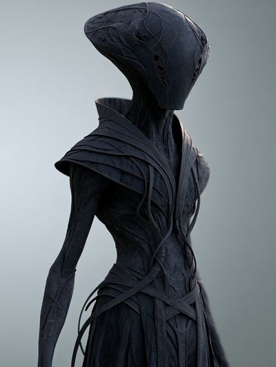Alien Figure Digital Art Print.