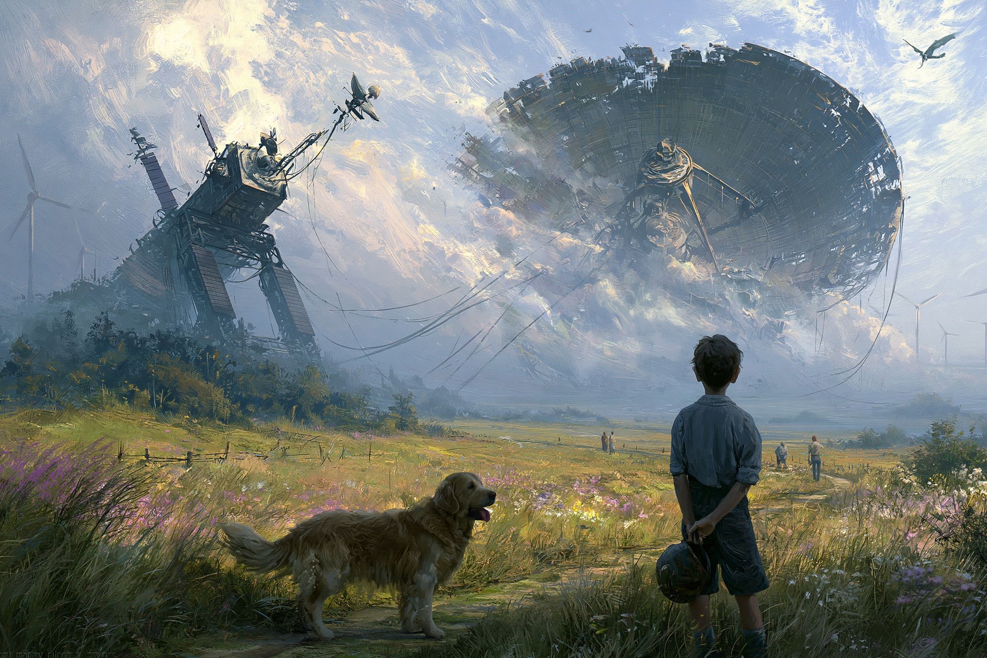 Futuristic Landscape Digital Art Poster. poster — illustration art