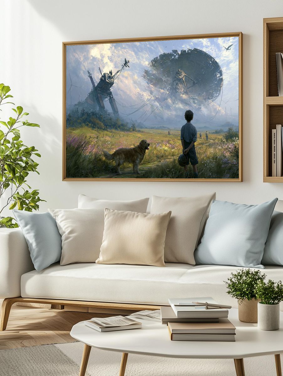 Futuristic Landscape Digital Art Poster. — room view 2