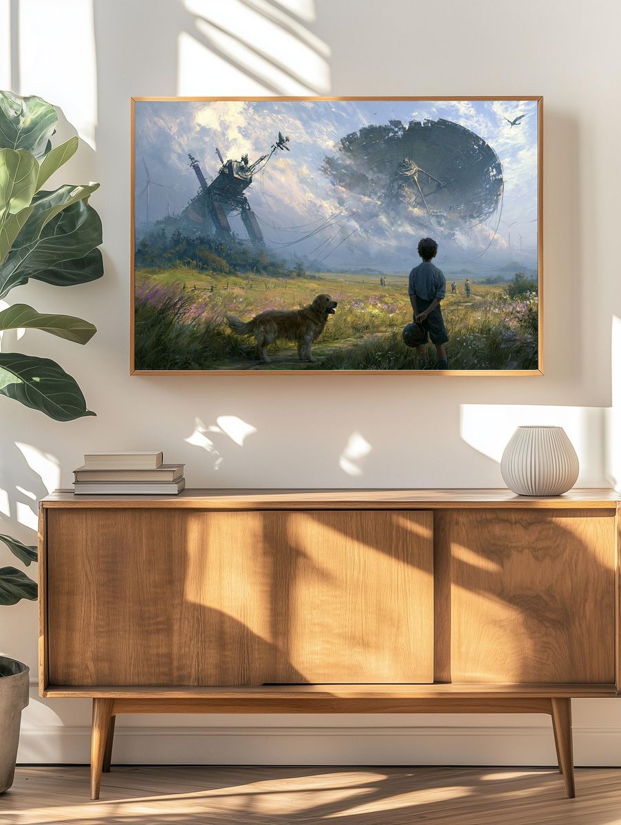 Futuristic Landscape Digital Art Poster. — room view 3