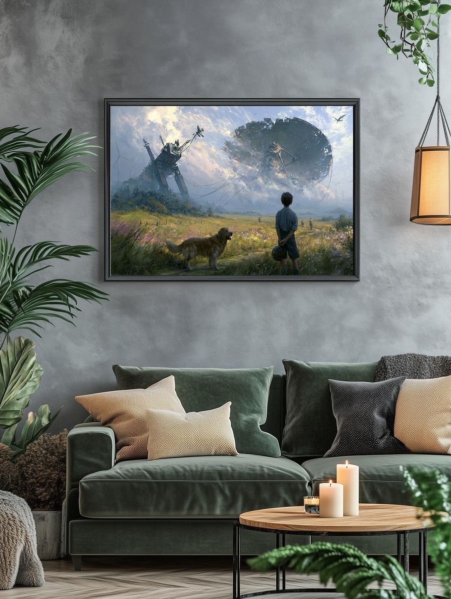 Futuristic Landscape Digital Art Poster. — room view 4