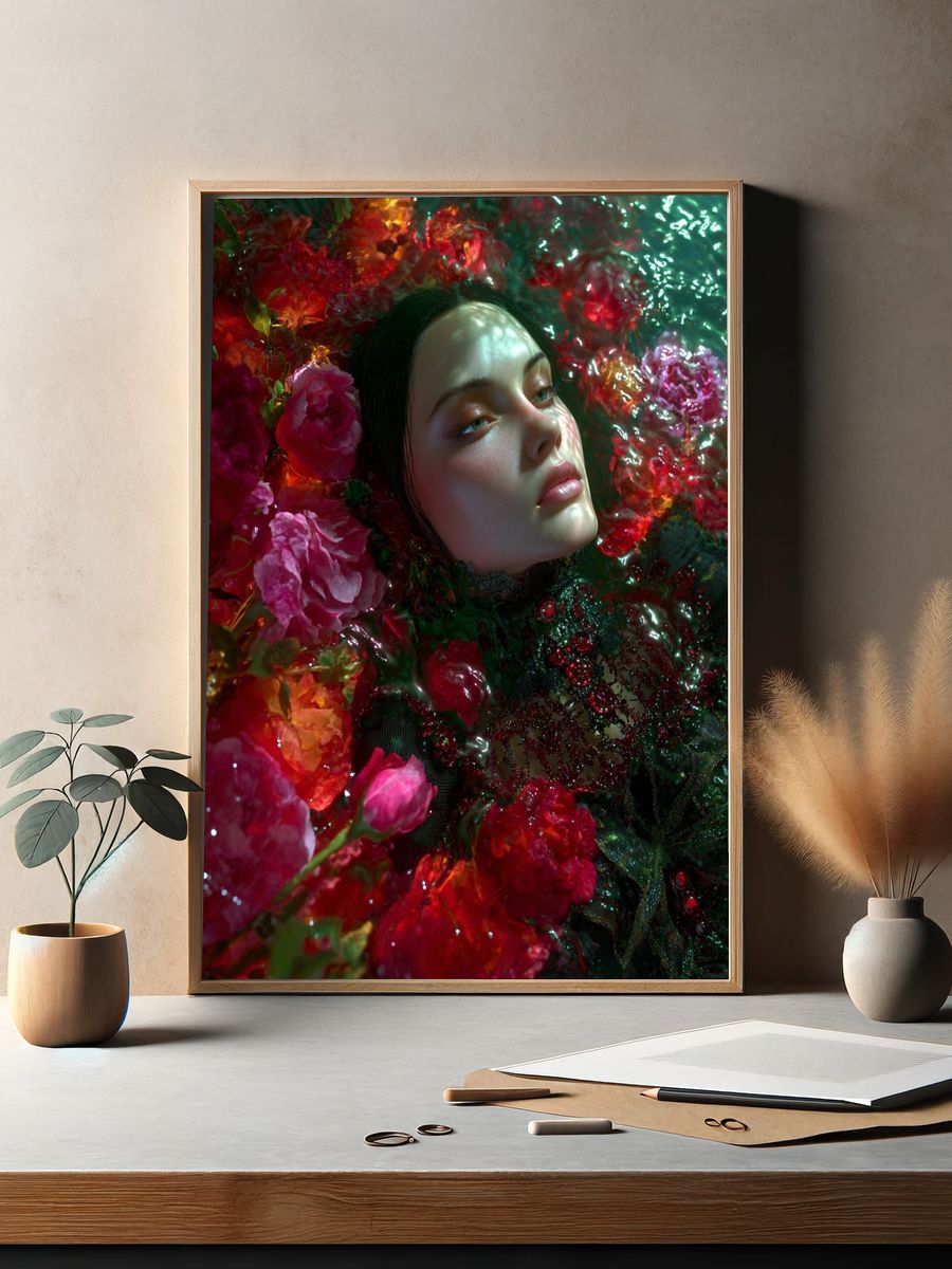 Floral Dream Portrait Print. — room view 2