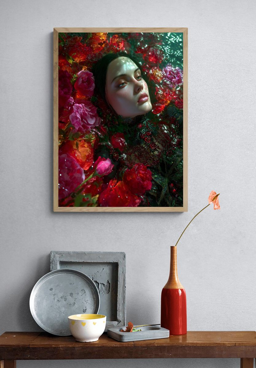 Floral Dream Portrait Print. — room view 3