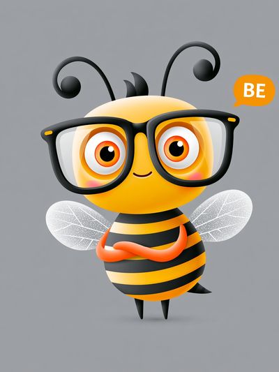 Cute Bee Cartoon Print. poster
