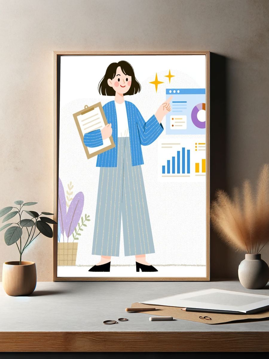 Business Presentation Illustration Poster. — room view 2