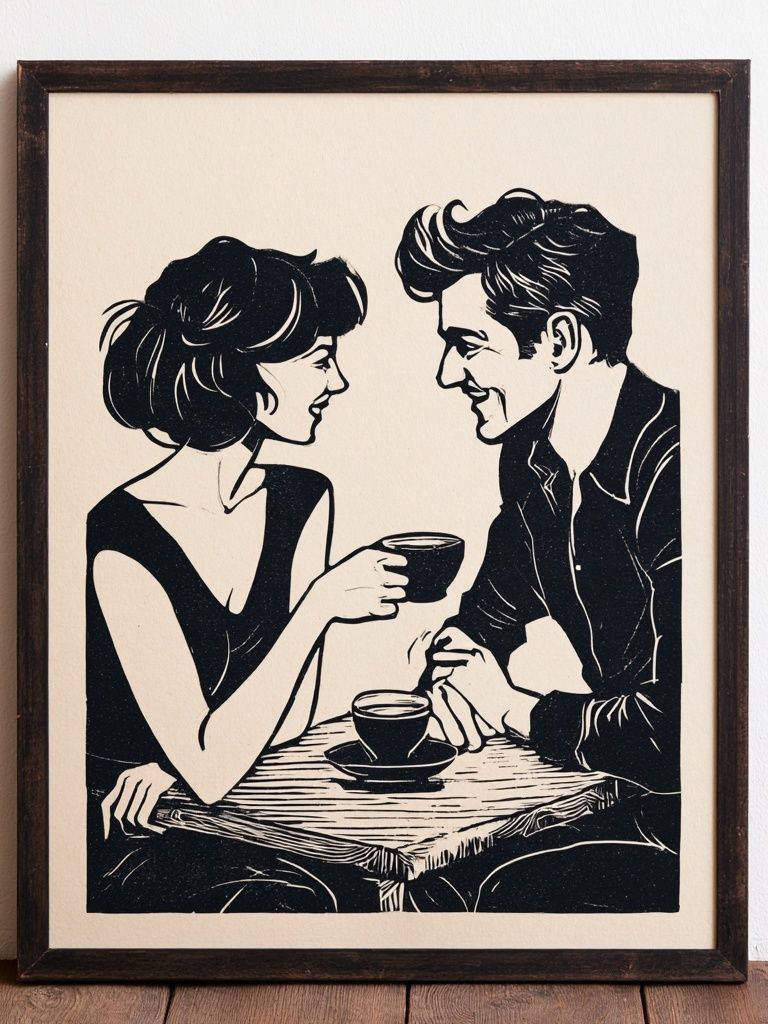 Coffee Date Typography Print. poster — illustration art