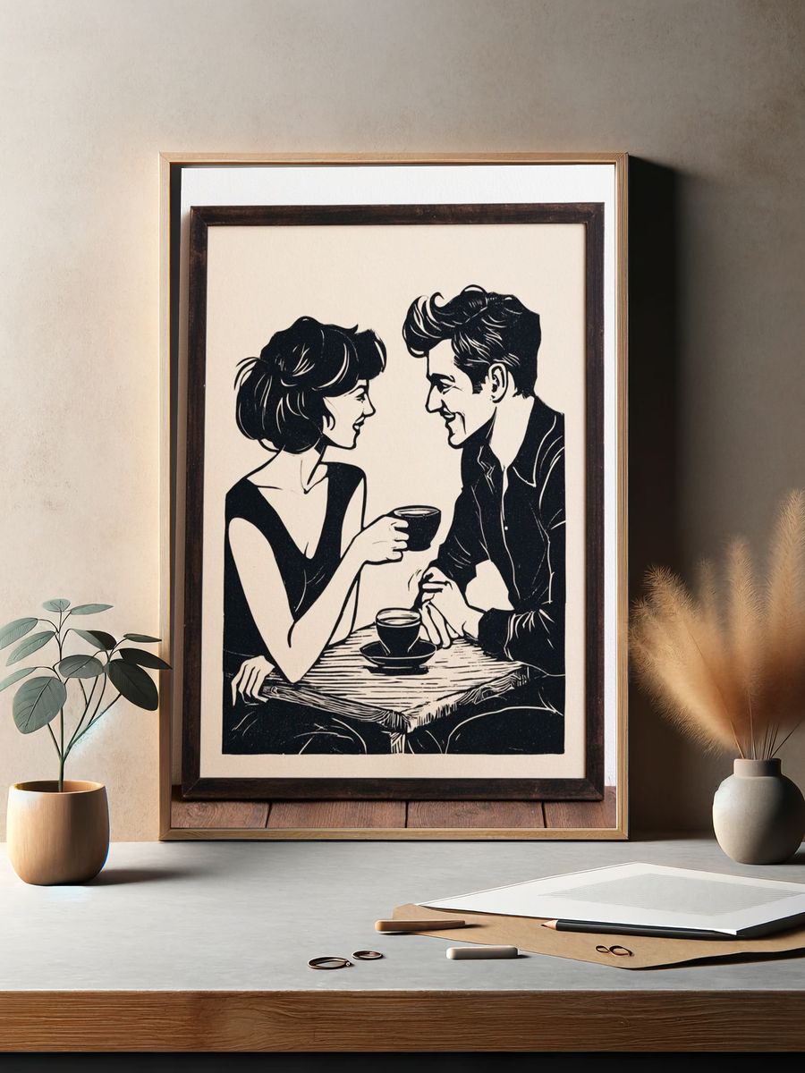 Coffee Date Typography Print. — room view 2