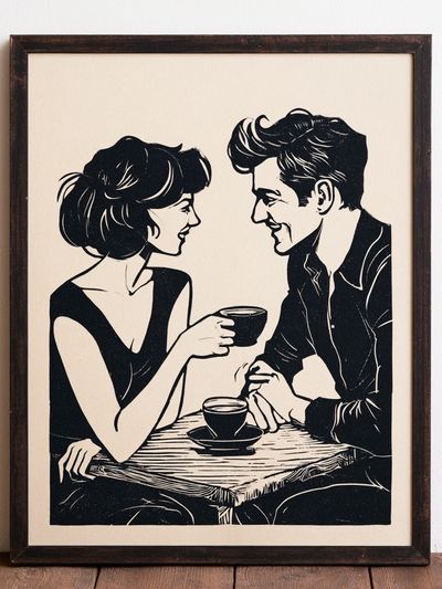 Coffee Date Typography Print.