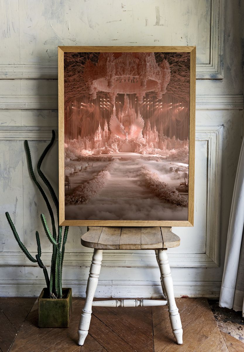 Dreamy Celestial Ballroom Illustration Poster. — room view 1