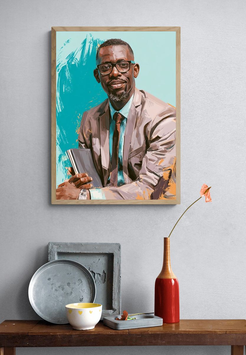 Modern Portrait Illustration Poster. — room view 3