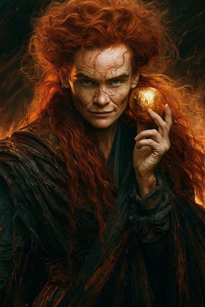 Mystic Red-Haired Portrait Print.