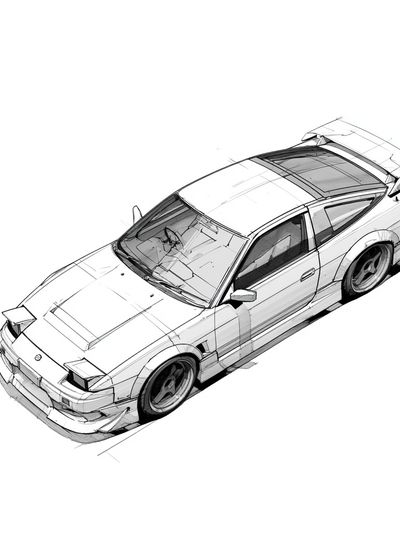 Nissan Silvia Sketch Poster. poster