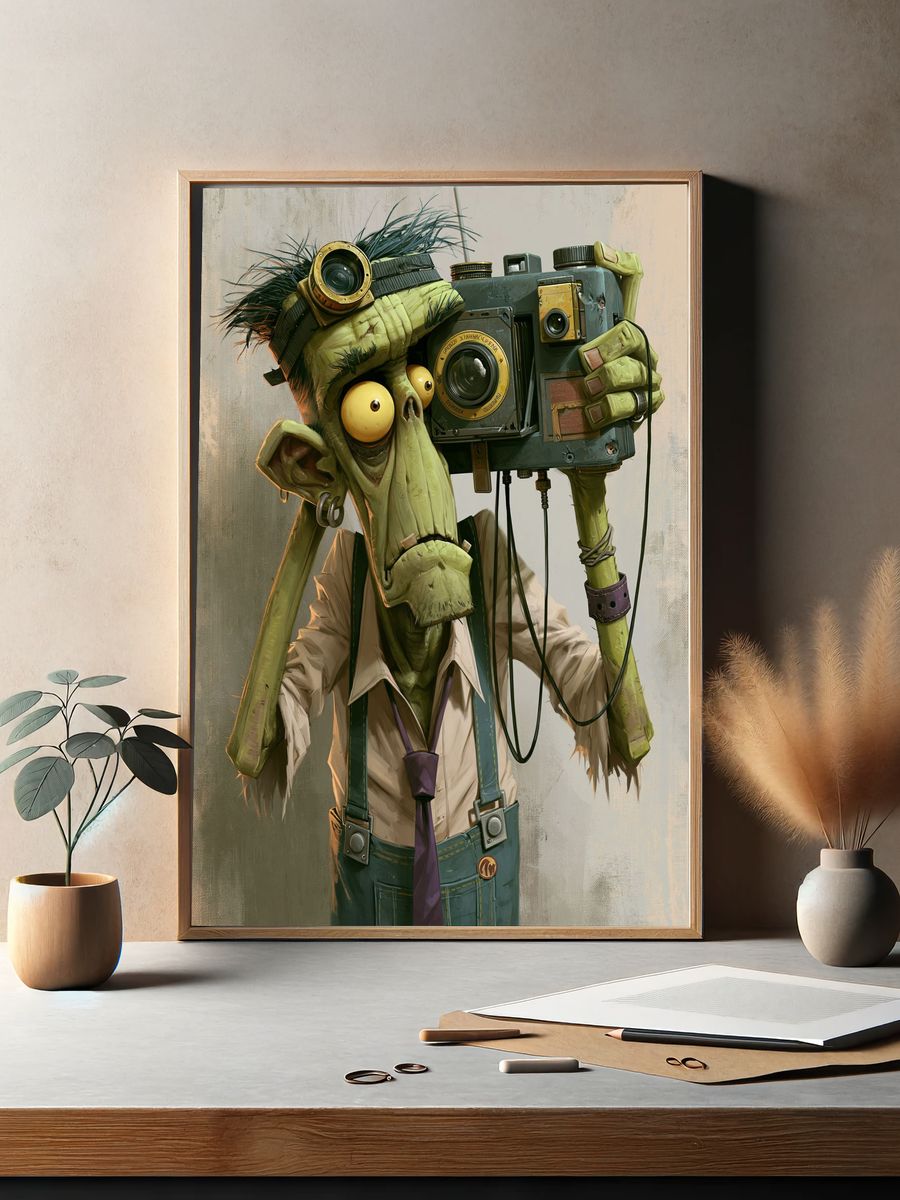 Camera Goblin Digital Art Poster. — room view 2