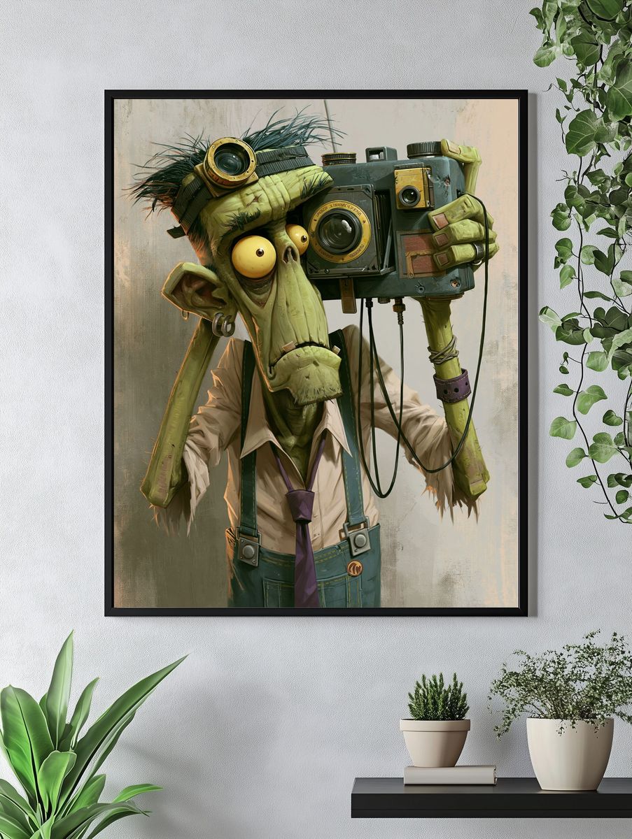Camera Goblin Digital Art Poster. — room view 4