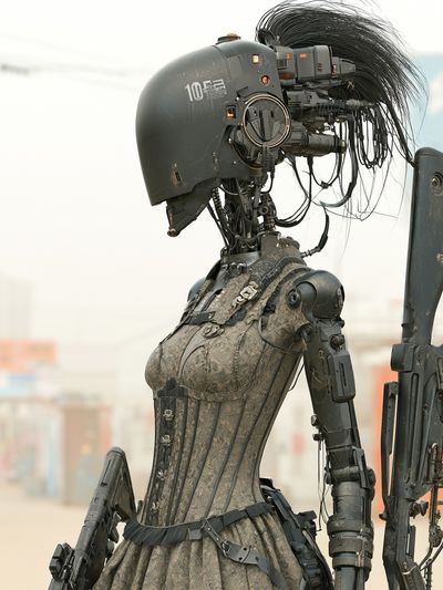 Cyberpunk Soldier Portrait Print.