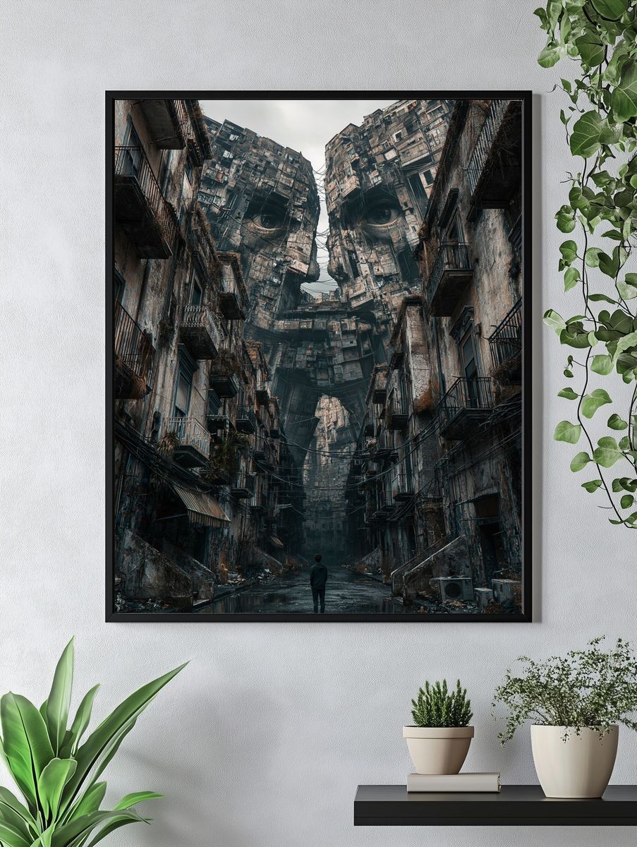 Surreal Ruined Cityscape Poster. — room view 4