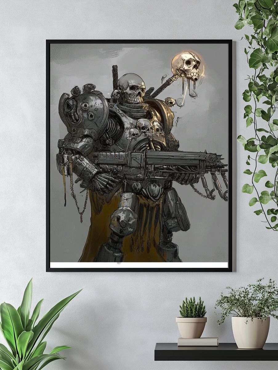 Skull Armored Warrior Print. — room view 4