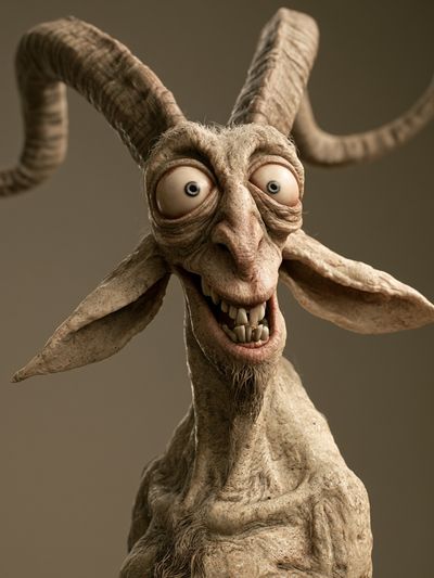 Surreal Goat Portrait Poster.