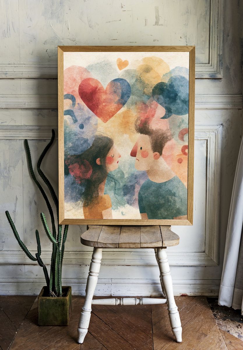 Love Questions Illustration Poster. room preview