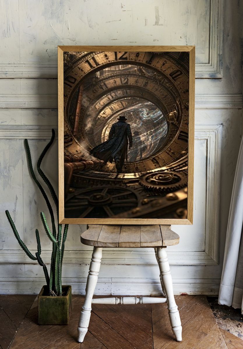 Time Portal Traveler Illustration Poster. room preview