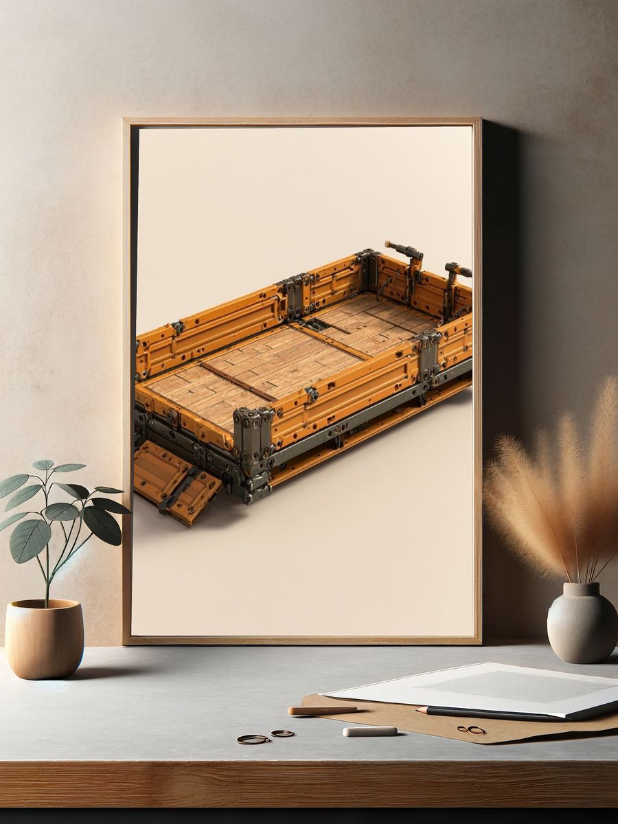 Industrial Cargo Platform Illustration Poster. — room view 2
