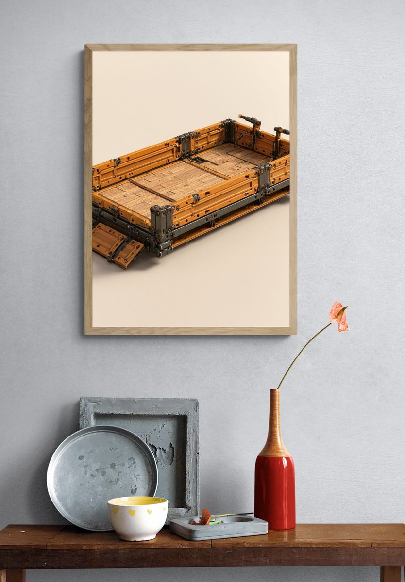 Industrial Cargo Platform Illustration Poster. — room view 3