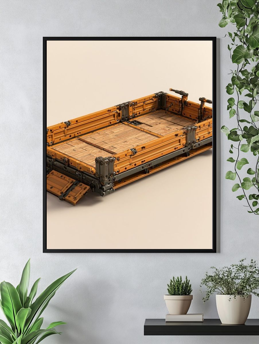 Industrial Cargo Platform Illustration Poster. — room view 4