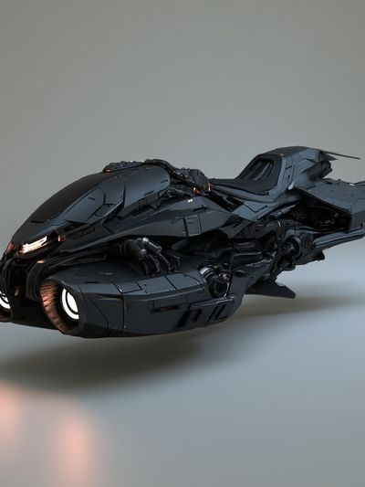 Futuristic Black Hovercraft Poster. poster