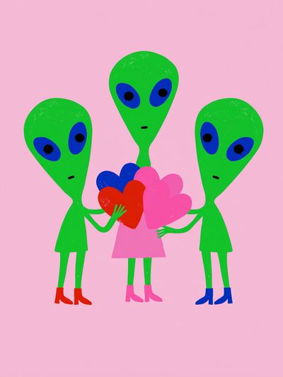Alien Love Trio Typography Print.