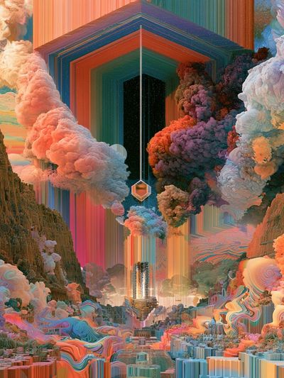 Surreal Canyon Portal Print.
