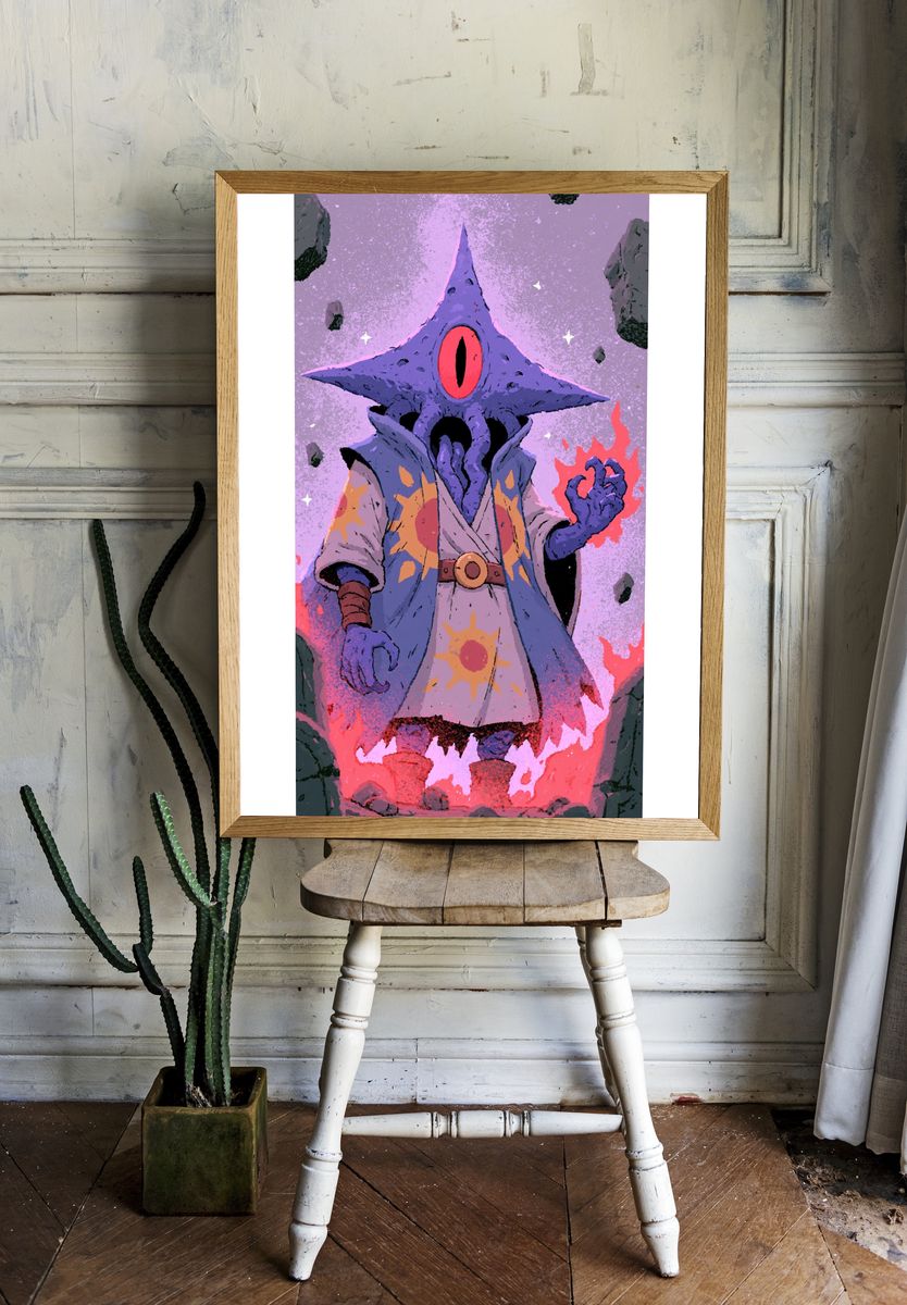 One-Eyed Sorcerer Digital Art Poster. — room view 1